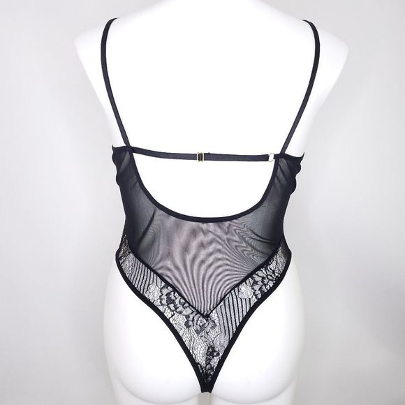 Lingerie Plus Size Sexy Lace Thong Bodysuit Plus Size Black sz 3X NEW - Picture 5 of 8